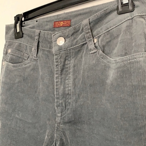 7 For All Mankind Gray Corduroy Mid Rise Pants - Picture 3 of 6